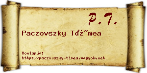 Paczovszky Tímea névjegykártya