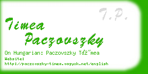 timea paczovszky business card